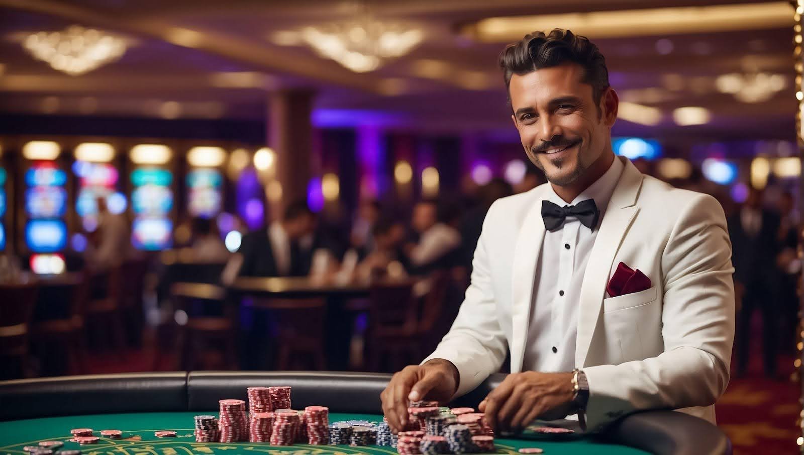 Mobile phone display showing live casino table selection menu
